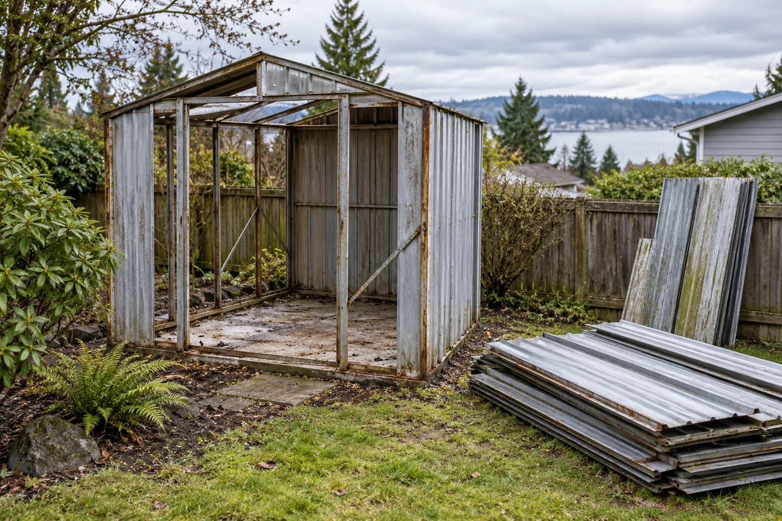 Illustrative metal shed removal project