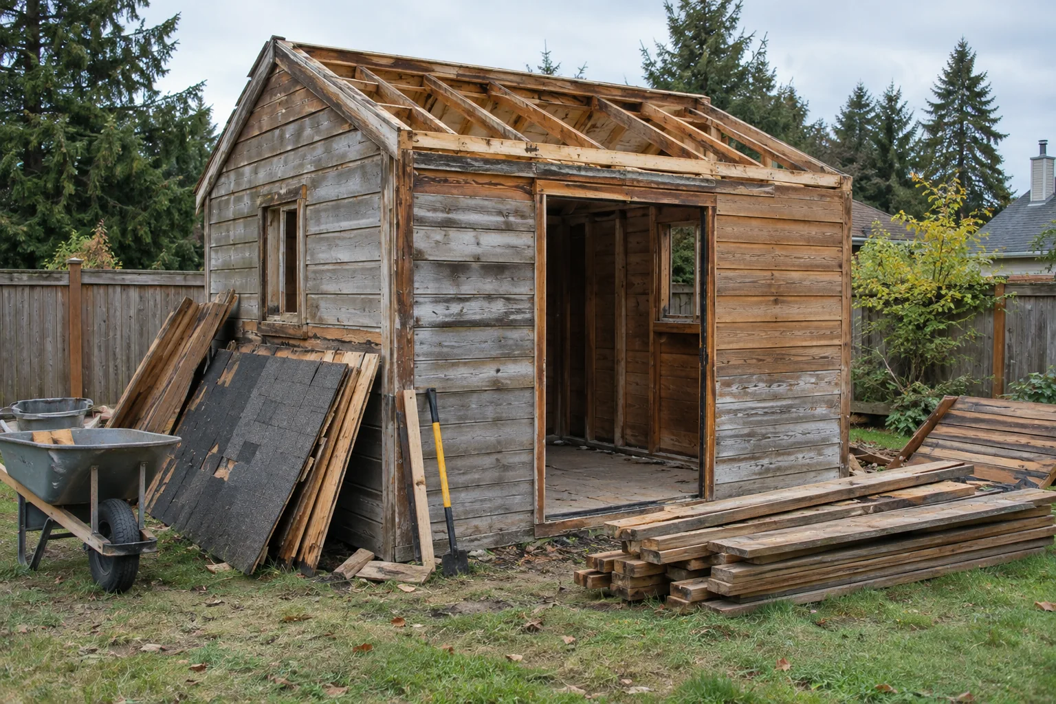 Illustrative shed removal project